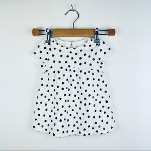 🐯2/$15🐯 ZARA Baby White Black Polka Dot Dress